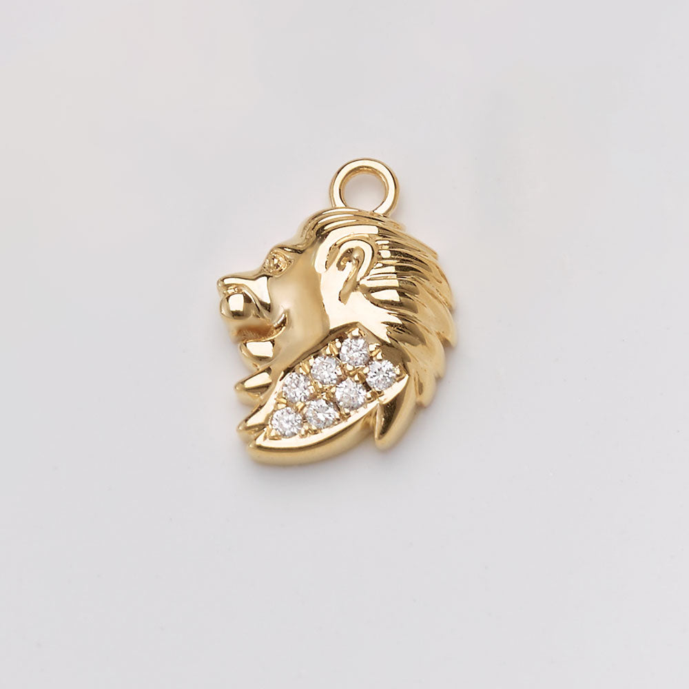 14K Gold Petite Leo Diamond Zodiac Dangle For Charm Earring