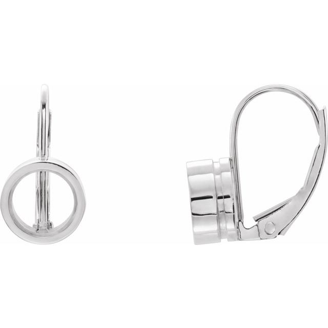 14K Gold Round Bezel Setting Lever Back Earring Mounting – iAmore Mio