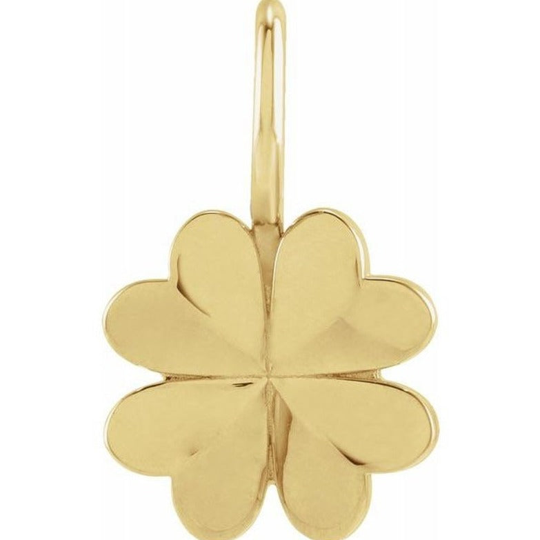 18K Gold Four Leaf Clover Luck Necklace Yellow Gold