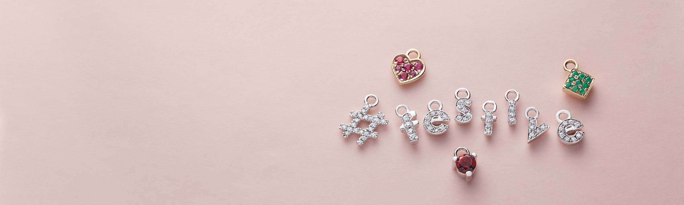 14K White Gold 7.5mm Round Split Rings Connector Charm