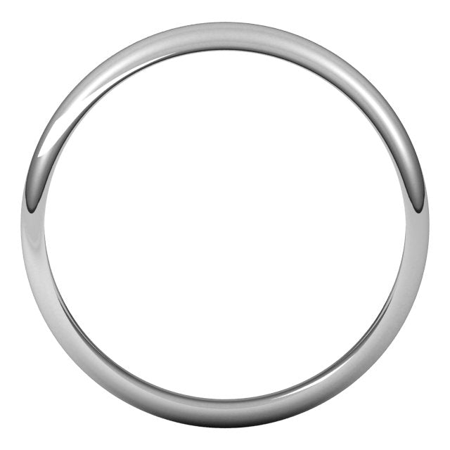 Platinum 3.5 mm Half Round Band. #band-width_3-5-mm