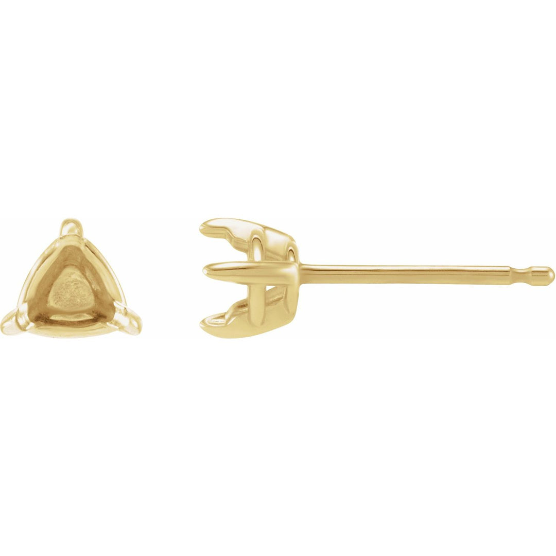 Pair Trillion 3 Claw Earring Setting Mounting