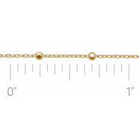 Customizable length .85 mm Faceted Beaded Cable Chain Per Inch