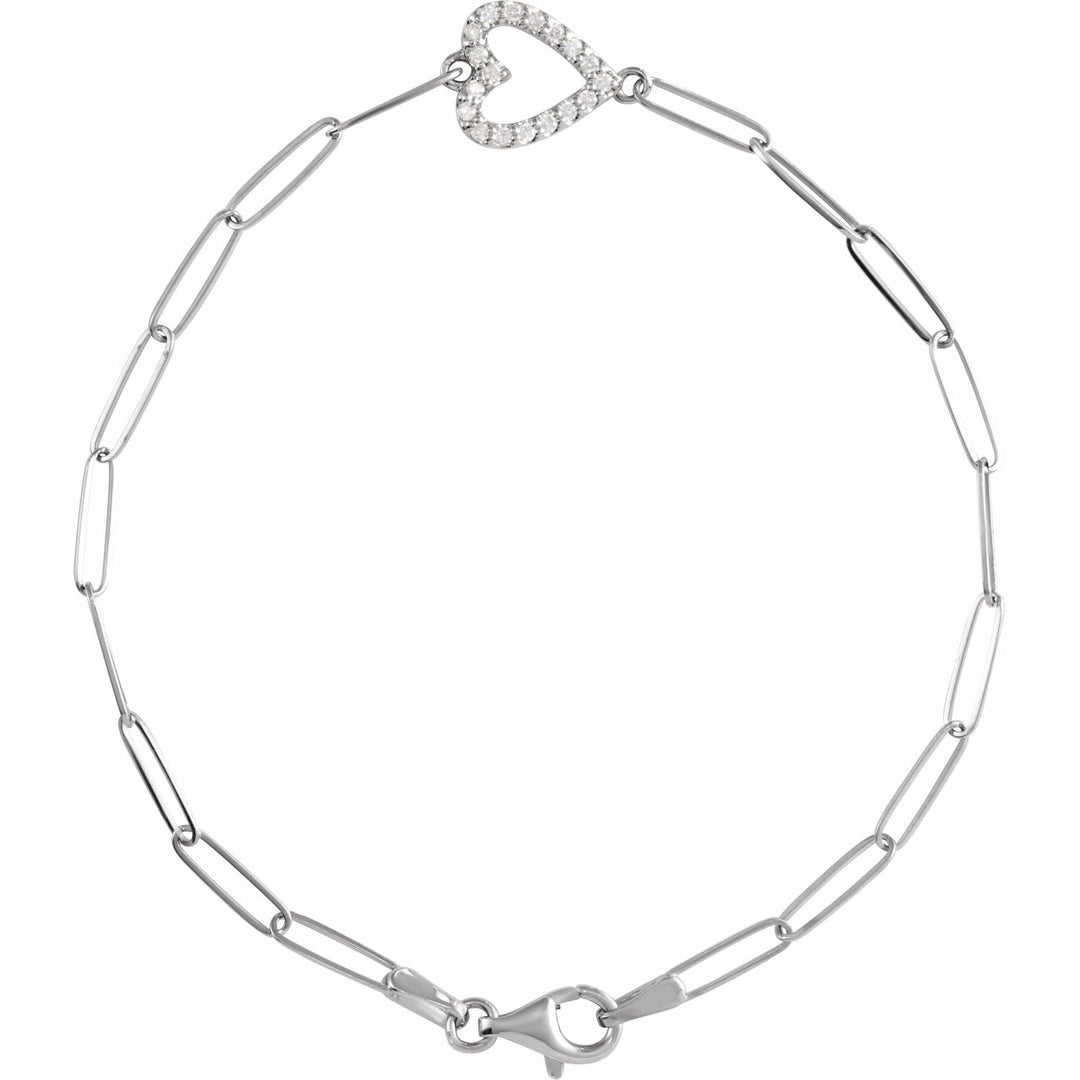 Diamond Heart 7" Bracelet