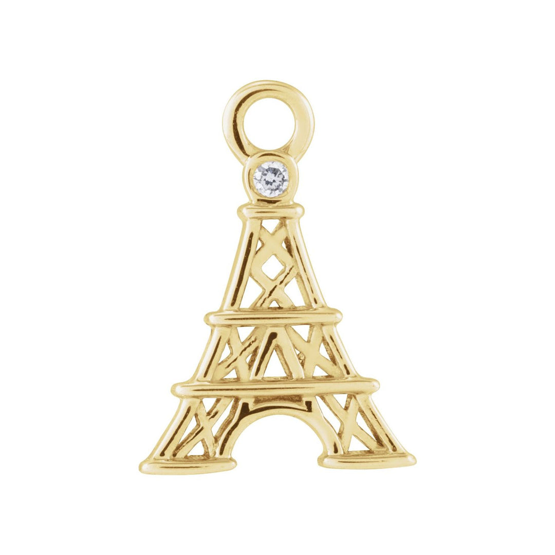 14K Gold Diamond Eiffel Tower Dangle