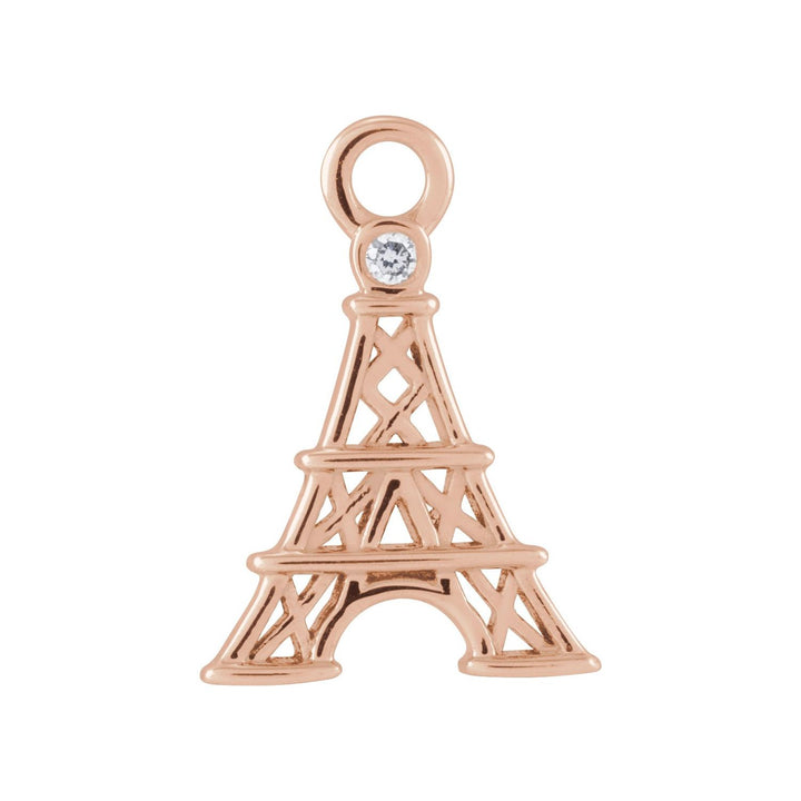 14k rose miniature Eiffel tower dangle.