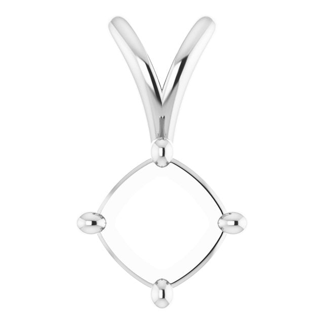 Cushion Solitaire Basket Pendant Setting Mountings