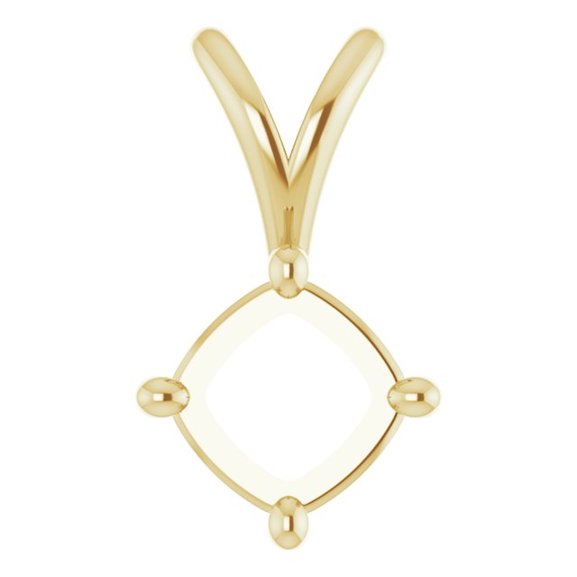 Cushion Solitaire Basket Pendant Setting Mountings