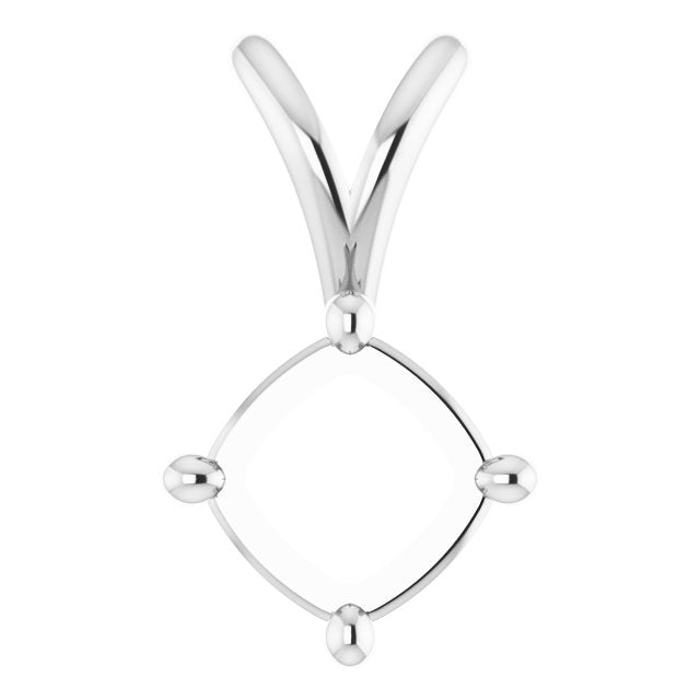 Cushion Solitaire Basket Pendant Setting Mountings