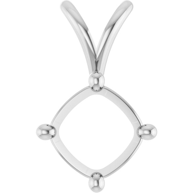 Cushion Solitaire Basket Pendant Setting Mountings