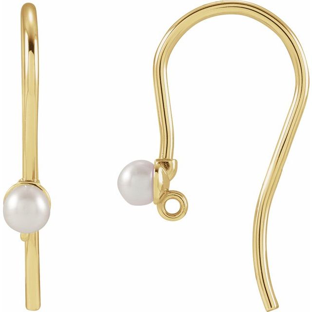 Accented Earring Top for 3 mm Pearl Earring Top