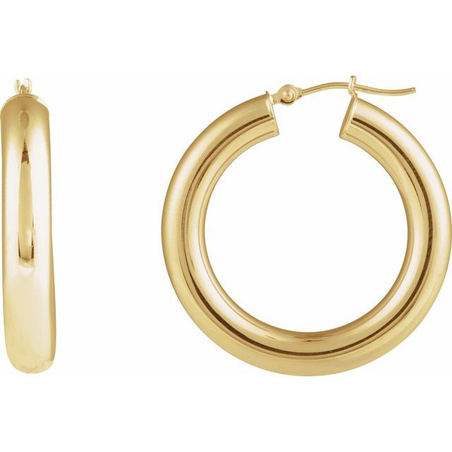 5mm Tube 30mm Hoop Earrings