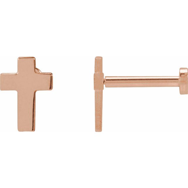 Miniature Cross Press Fit Stud Earring