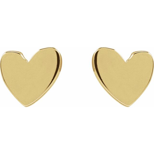 Miniature Asymmetrical Heart Press Fit Stud Earring