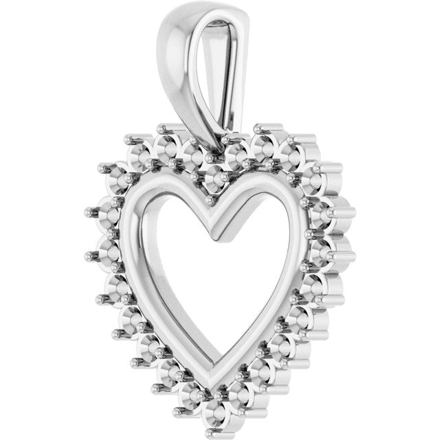 Diamond Accented Open Heart Pendant Mounting