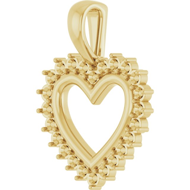 Diamond Accented Open Heart Pendant Mounting