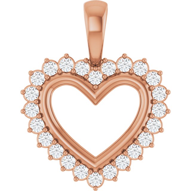 Diamond Accented Open Heart Pendant Mounting