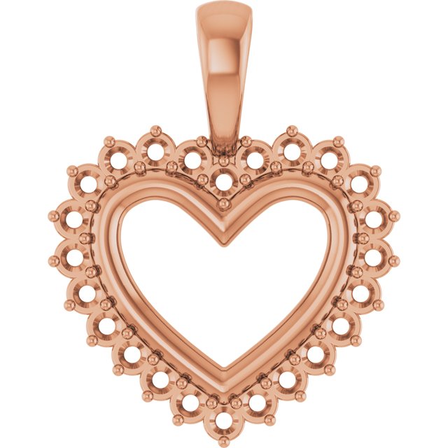 Diamond Accented Open Heart Pendant Mounting