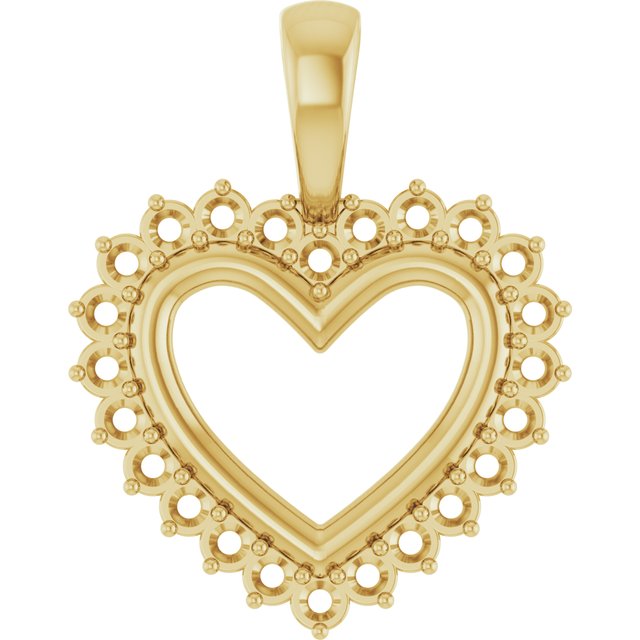 Diamond Accented Open Heart Pendant Mounting