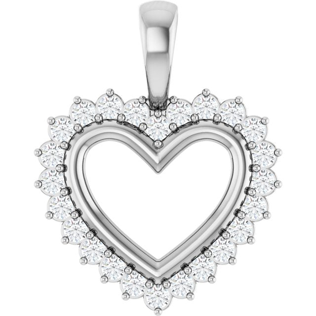 Diamond Accented Open Heart Pendant Mounting