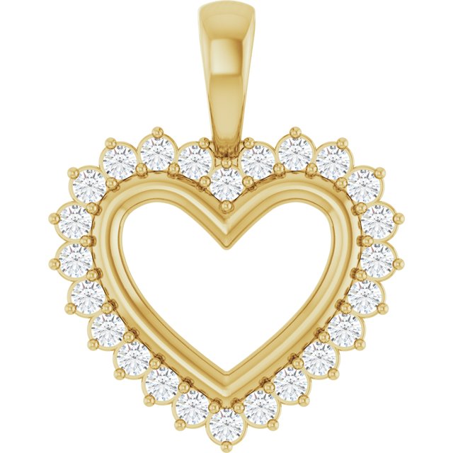 Diamond Accented Open Heart Pendant Mounting