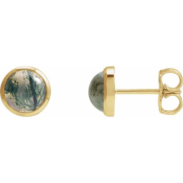 Round Cabochon Bezel Stud Earring Mounting