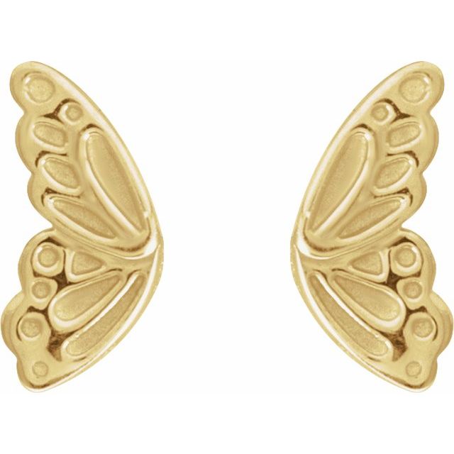 Miniature Butterfly Wing Press Fit Stud Earring