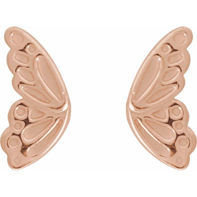 Miniature Butterfly Wing Press Fit Stud Earring