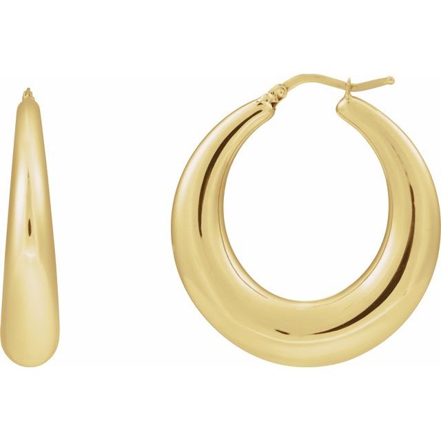 37 mm Electroform Puffed Hoop Earrings