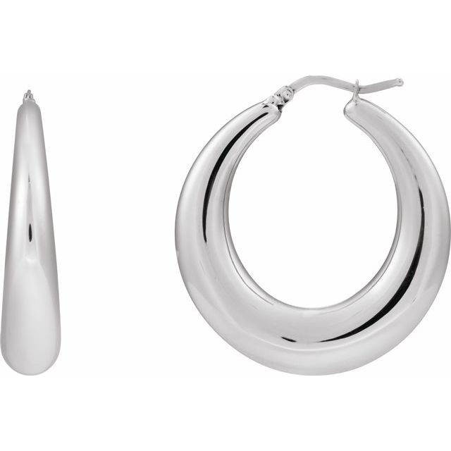 37 mm Electroform Puffed Hoop Earrings