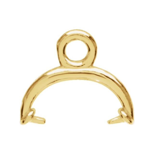 14K Gold Briolette Dangle Mounting Bail for Pendant Charm