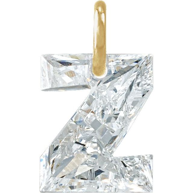 Alphabet Letter Lab-Grown Diamonds Dangle Charm Pendant