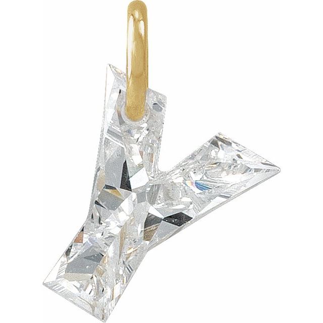 Alphabet Letter Lab-Grown Diamonds Dangle Charm Pendant