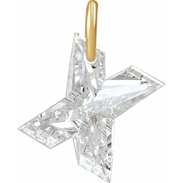 Alphabet Letter Lab-Grown Diamonds Dangle Charm Pendant