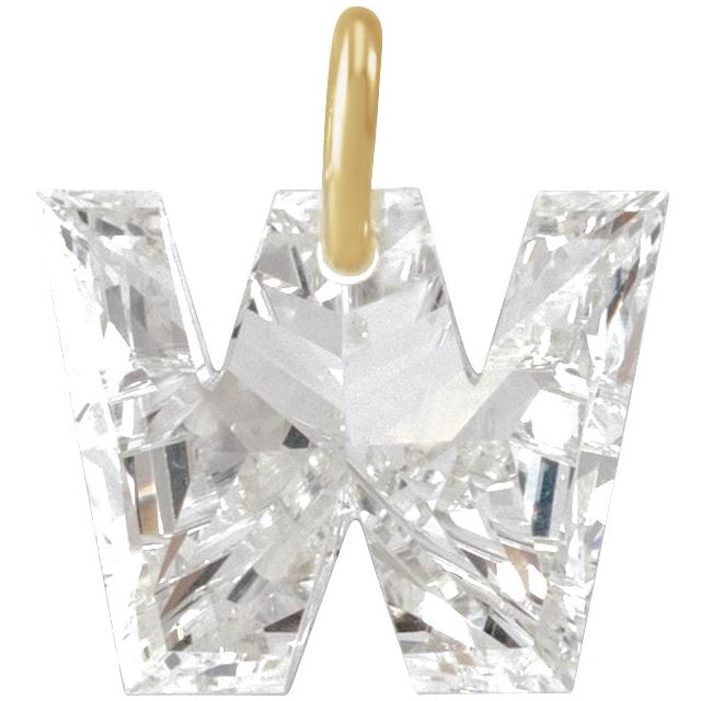 Alphabet Letter Lab-Grown Diamonds Dangle Charm Pendant