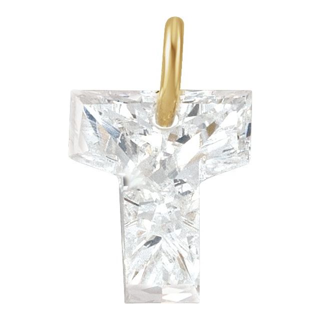Alphabet Letter Lab-Grown Diamonds Dangle Charm Pendant