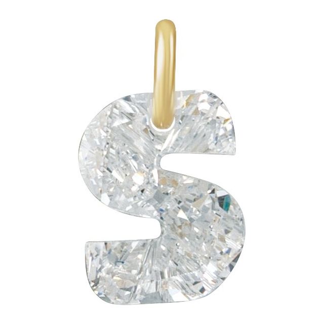Alphabet Letter Lab-Grown Diamonds Dangle Charm Pendant