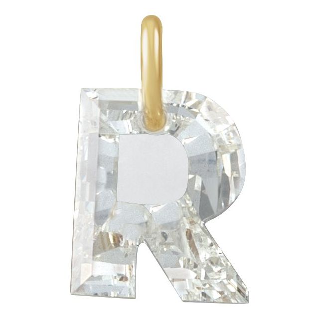Alphabet Letter Lab-Grown Diamonds Dangle Charm Pendant