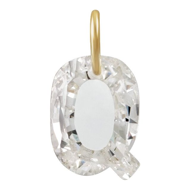 Alphabet Letter Lab-Grown Diamonds Dangle Charm Pendant