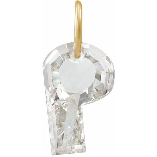 Alphabet Letter Lab-Grown Diamonds Dangle Charm Pendant