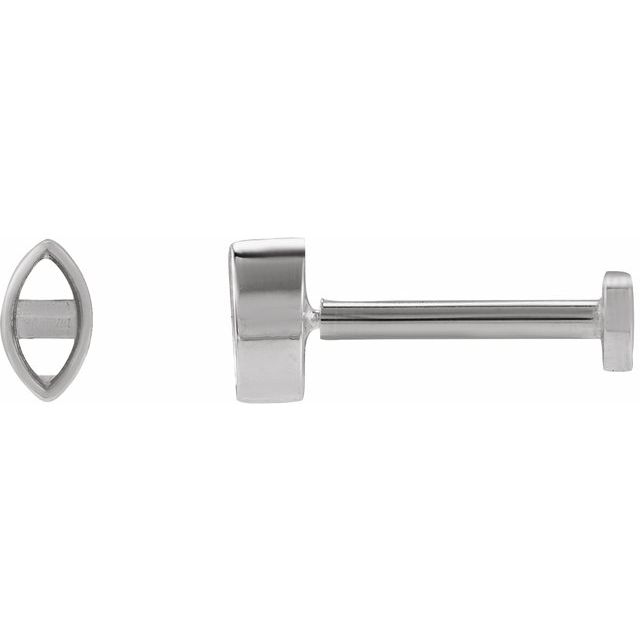 Miniature Marquise Press Fit Back Stud Earring Mounting
