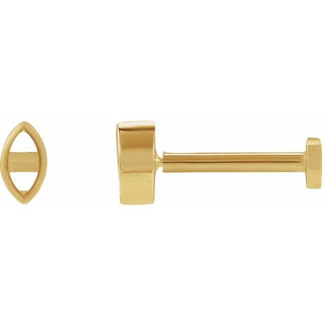 Miniature Marquise Press Fit Back Stud Earring Mounting