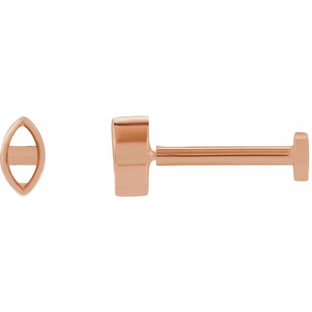 Miniature Marquise Press Fit Back Stud Earring Mounting