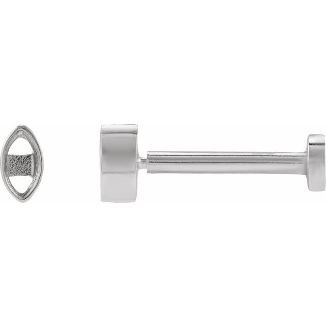 Miniature Marquise Press Fit Back Stud Earring Mounting