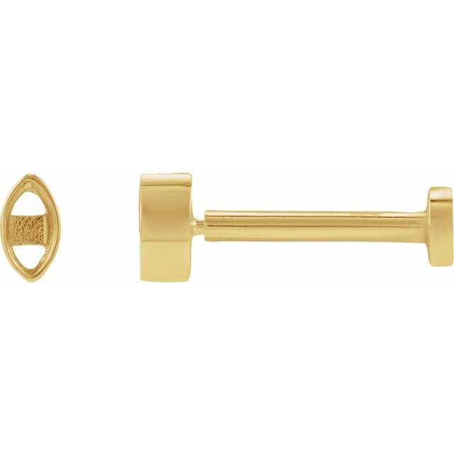 Miniature Marquise Press Fit Back Stud Earring Mounting