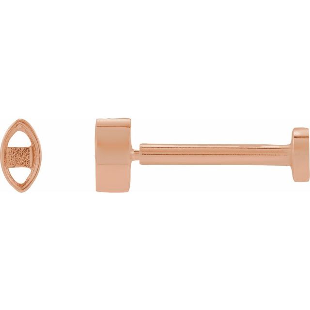 Miniature Marquise Press Fit Back Stud Earring Mounting