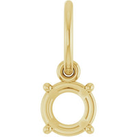 Round 4 Prong Basket Charm/Pendant Mounting Settings