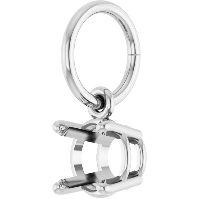Round 4 Prong Basket Charm/Pendant Mounting Settings