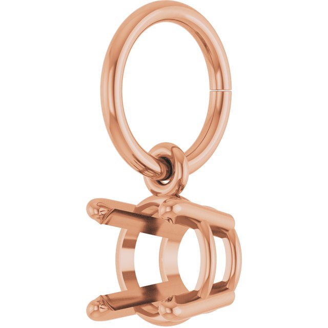Round 4 Prong Basket Charm/Pendant Mounting Settings