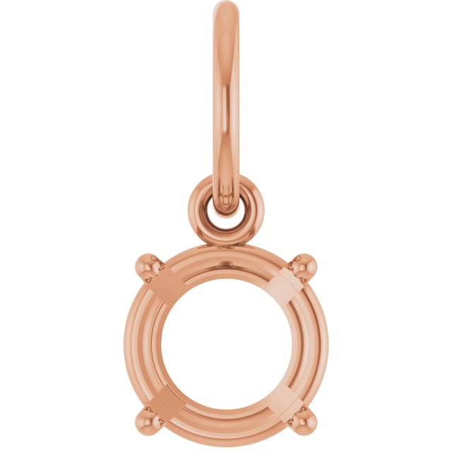 Round 4 Prong Basket Charm/Pendant Mounting Settings